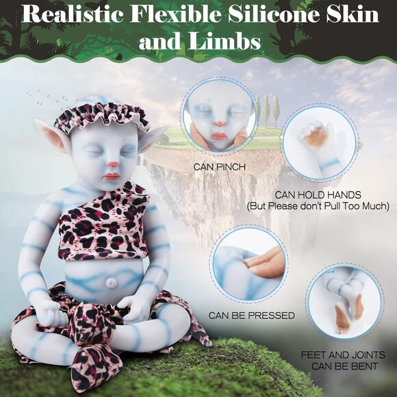 🆕 16inch Full Silicon Sleeping Avatar Alien Reborn Lifelike Baby Doll Girl - Picture 5 of 6